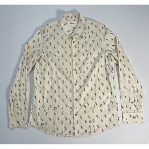 Desigual Regular Roz Button Down Shirt White - People Print Regular Men's Size M